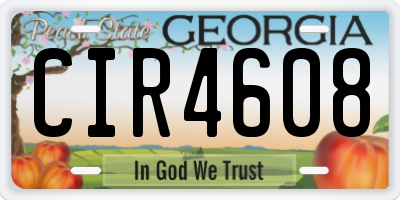 GA license plate CIR4608