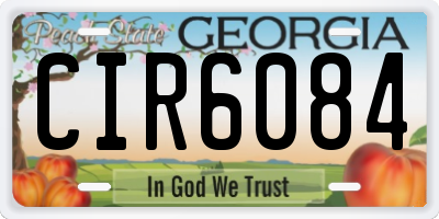 GA license plate CIR6084