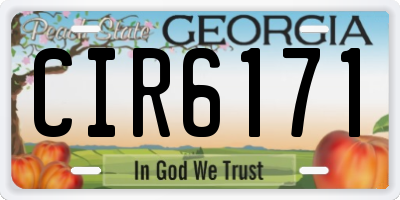 GA license plate CIR6171