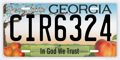 GA license plate CIR6324
