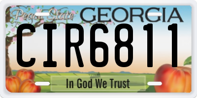 GA license plate CIR6811