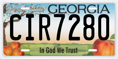 GA license plate CIR7280