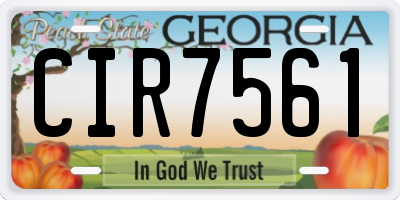 GA license plate CIR7561