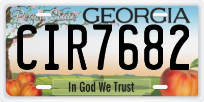GA license plate CIR7682