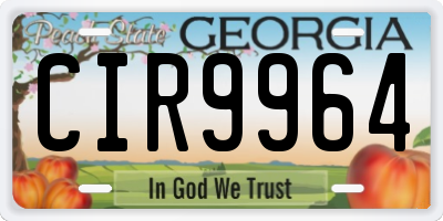 GA license plate CIR9964