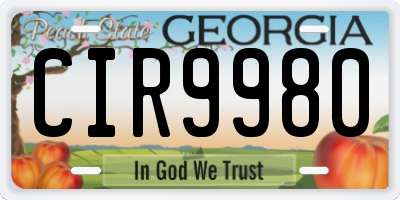 GA license plate CIR9980