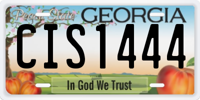 GA license plate CIS1444