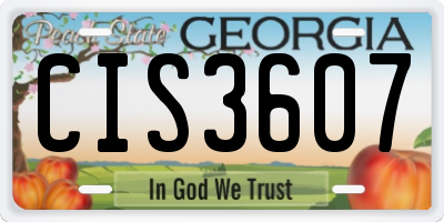 GA license plate CIS3607