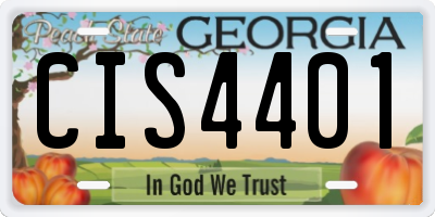 GA license plate CIS4401