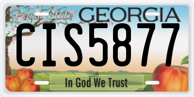 GA license plate CIS5877