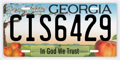 GA license plate CIS6429