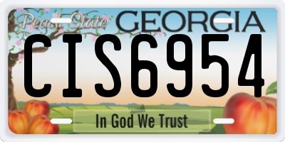 GA license plate CIS6954