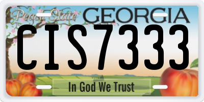 GA license plate CIS7333