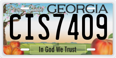 GA license plate CIS7409
