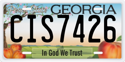 GA license plate CIS7426