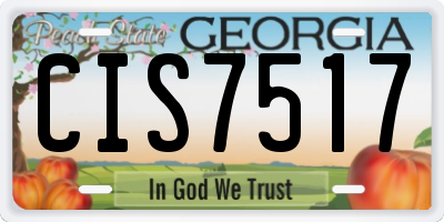 GA license plate CIS7517