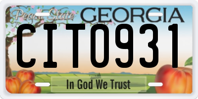 GA license plate CIT0931