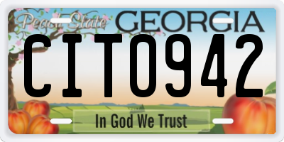 GA license plate CIT0942