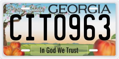 GA license plate CIT0963