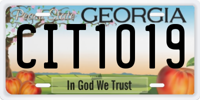 GA license plate CIT1019
