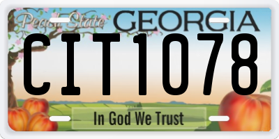 GA license plate CIT1078