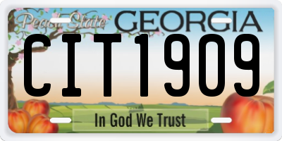 GA license plate CIT1909
