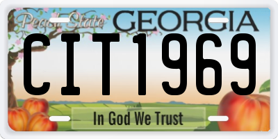 GA license plate CIT1969