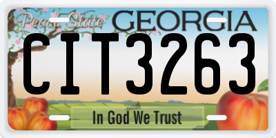 GA license plate CIT3263