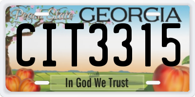 GA license plate CIT3315