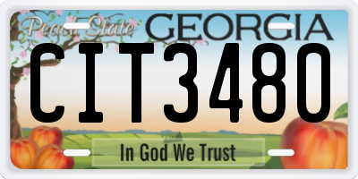 GA license plate CIT3480