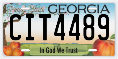 GA license plate CIT4489