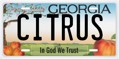 GA license plate CITRUS