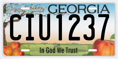GA license plate CIU1237