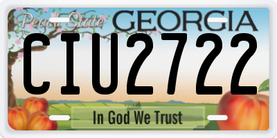GA license plate CIU2722
