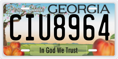 GA license plate CIU8964