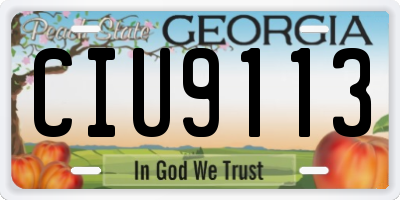 GA license plate CIU9113