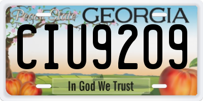 GA license plate CIU9209