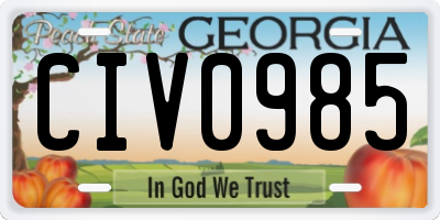 GA license plate CIV0985