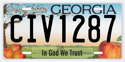 GA license plate CIV1287