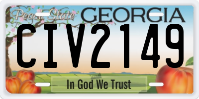 GA license plate CIV2149