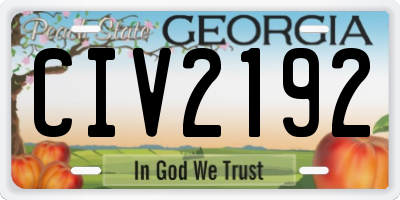 GA license plate CIV2192