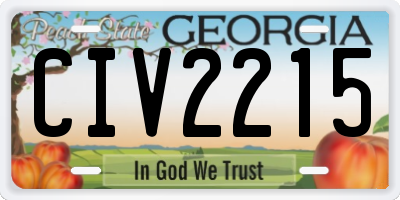 GA license plate CIV2215