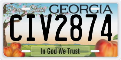 GA license plate CIV2874