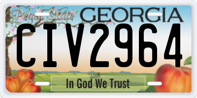 GA license plate CIV2964