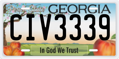 GA license plate CIV3339