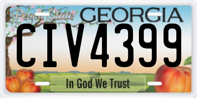 GA license plate CIV4399