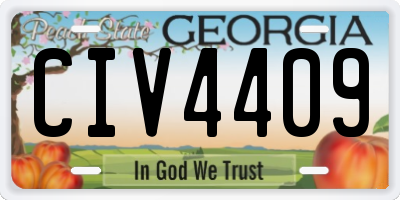 GA license plate CIV4409