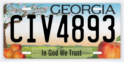GA license plate CIV4893