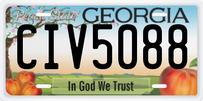 GA license plate CIV5088