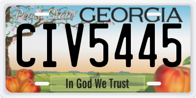 GA license plate CIV5445